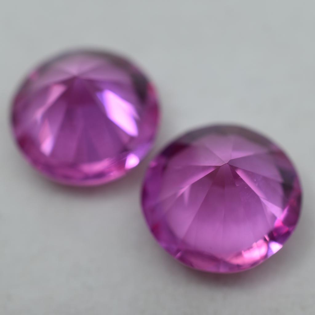 19 Ct Natural Pink Sapphire Round Cut CERTIFIED Ceylon Loose Gemstone Pair