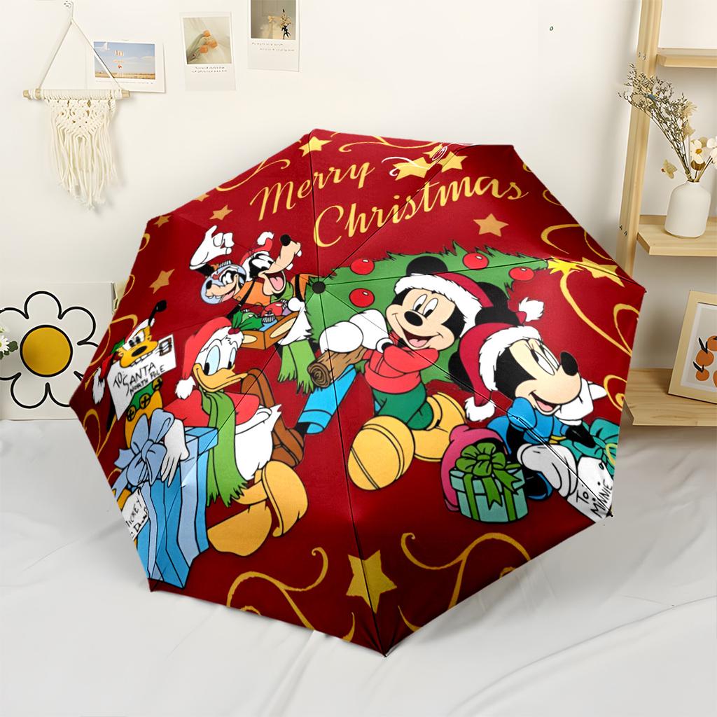 Colorful Mickey Splash Art Outdoor Automatic Umbrella Retractable Design with 8-Rib Durability Lightweight Durable Everyday Carry Umbrella