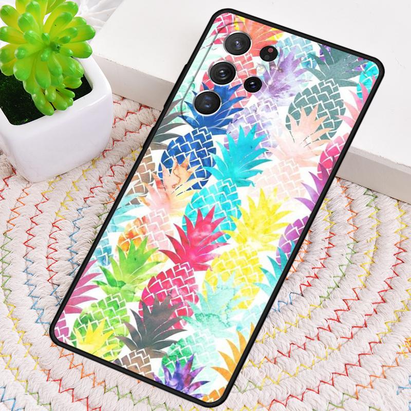 Летний Фруктовый Чехол-Бампер из ТПУ с Ананасом для Samsung Galaxy note 10 pro S26 S25 S24 S23 S22 Ultra Plus S21 FE S20 Ударопрочный Чехол