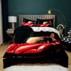 Race Car Bedding Set Twin Size Burning Red Flame Duvet Cover Set 3D Sports Car Comforter Cover King 2/3pcs Polyester Quilt Cover