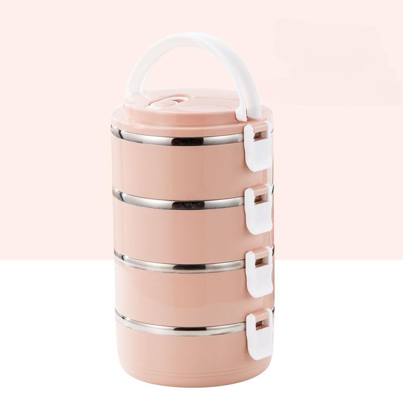 Двухслойный изолированный ланч-бокс из нержавеющей стали для офиса, школы, кемпинга и пикника