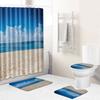 Scenic Shower Curtain Floor Mat Combination Four-Piece Set Bathroom Toilet Carpet Shower Room Mat Doormat
