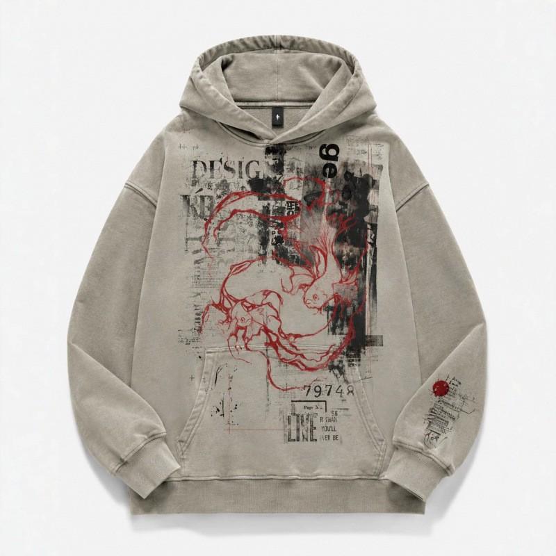 2025 Youth Trendy Printed Zip Hoodie Teens Casual Long Sleeve Sweatshirt