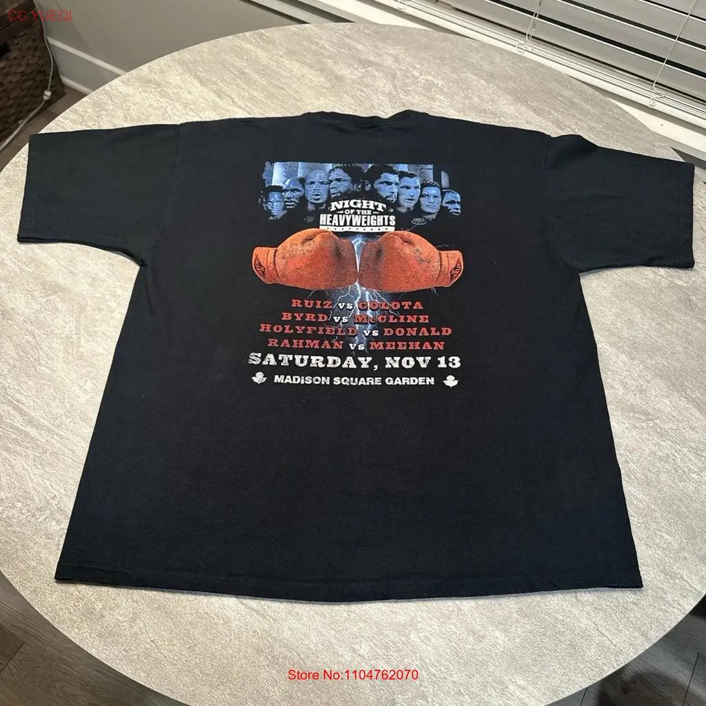Vintage Y2K Night Of Heavyweights Holyfield Boxing Rap T Shirt 2XL Black 2004 vintage Washed Stretched Versatile Breathable