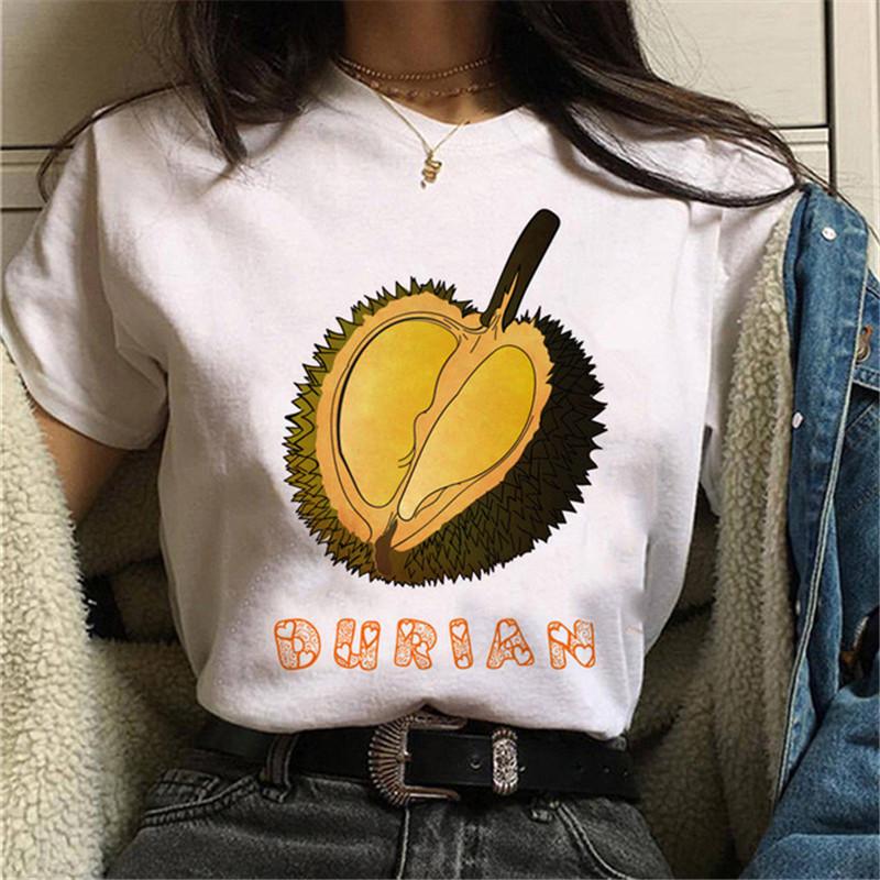 Maycaur Avocado Vegan Women T Shirt Harajuku Ulzzang Kawaii Cartoon Tshirt 90s Graphic Female Short Sleeve T-shirt Summer Clothe