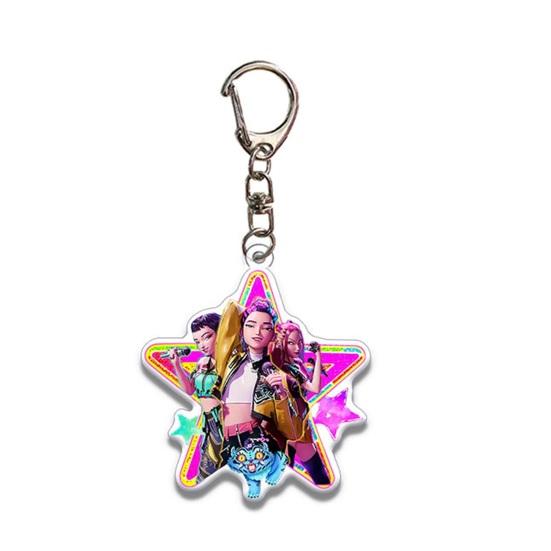 Yousheng Demon Hunters Figures Keychains Cartoon Anime Keyring Pendant Cute Car Bags Key Holder Kawaii Mobile Phone Backpack Hanging Charm