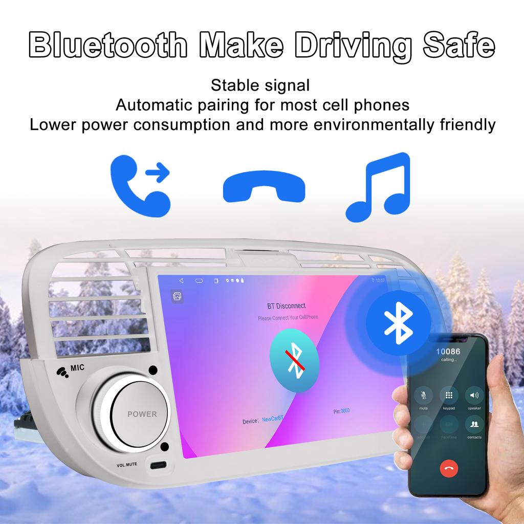 7-дюймовый Android-автомагнитола для FIAT 500 2007-2015, мультимедийный проигрыватель, GPS-навигация, поддержка автомагнитолы Carplay BT DAB OBD2 TPMS