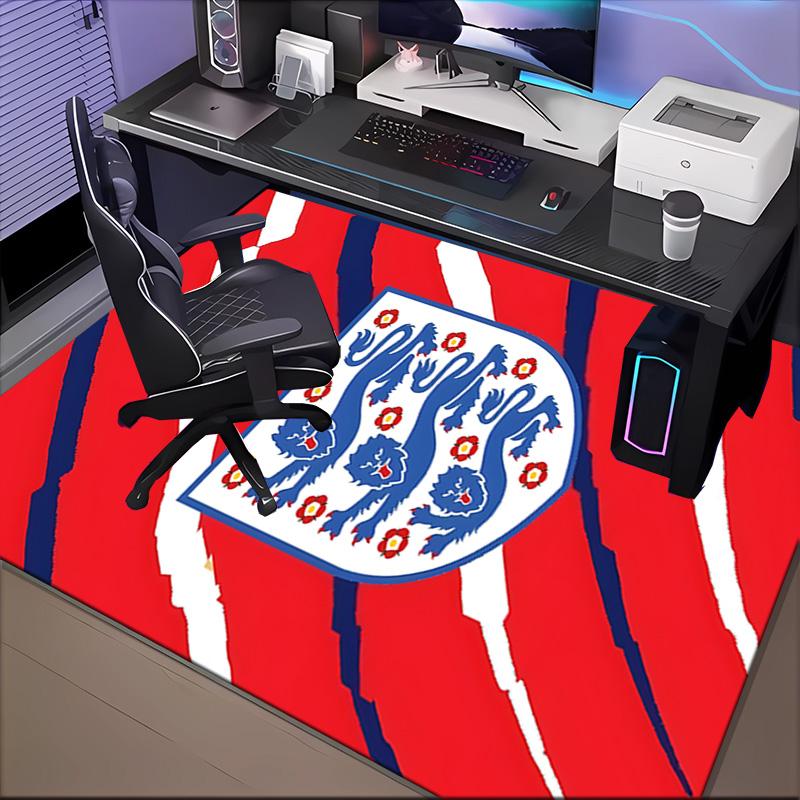 England Football Crest Printed Office Carpet Chair Cushion Entryway Rug, Rugs for Living Room, Bedroom Christmas gifts
