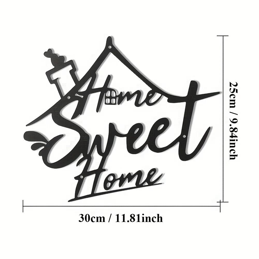 1 шт. Знак «Home Sweet Home» – металлический настенный декор, стильное украшение для двери и дома, элегантное настенное украшение для домашнего декора