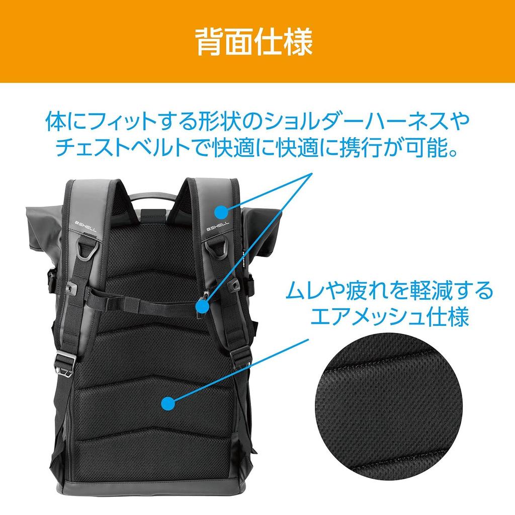 HAKUBA Сумка для камеры Plus Shell Resist 02 Рюкзак M AZ Pure Black AMZSPRS02BPMBK Рюкзак для камеры Рюкзак с верхней и нижней 2 воздушными камерами из ПВХ