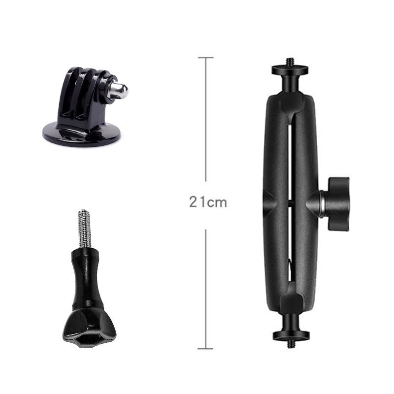 Aluminum Double Socket Extension Arm 1 Inch Ball Head Adapter for GoPro Insta360 DJI Accessories Bike Motorcycle Bracket Holder