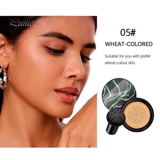 CC-крем с грибной пудрой-пуховкой, полноцветный корректирующий тональный крем, увлажняющий, стойкий, контролирующий жирность кожи, натуральный, легкий консилер