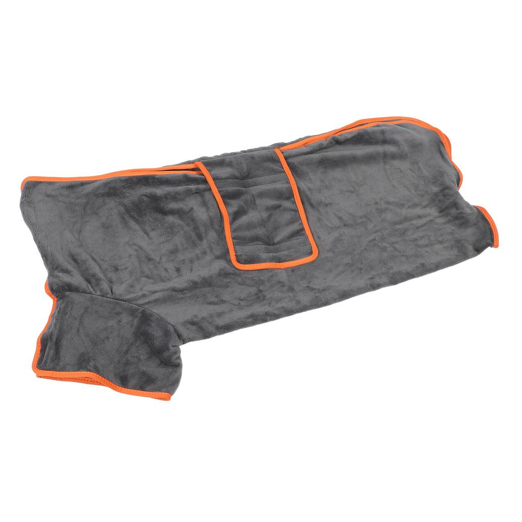 Халат для собак, серый, полностью обернутый, впитывающий, быстросохнущий, мягкий, утолщенный, из полиэстера, для дома