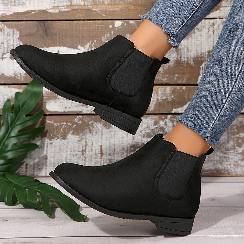 Модные женские ботильоны на плоской подошве из замши, зимняя женская обувь, тренд 2024 года, новые зимние ботинки, прогулочные короткие ботинки, удобные женские туфли