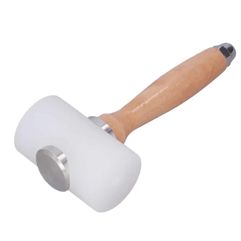 Leather Carving Hammer White T Shaped Nylon Leather Stamping Hammer Wooden Handle DIY Leather Stamp