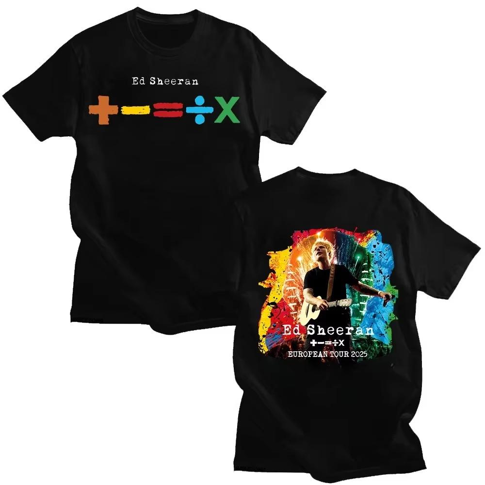 Ed Sheeran 2025 European Tour T-Shirt Womens Clothing Short Sleeve Casual Fashion T-Shirt Fans Gif T-Shirt Y2k Top Women Clothes