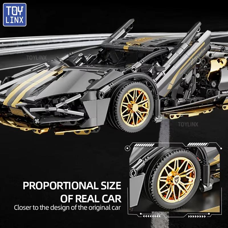 ТОЙЛИНКС 1:14 Технические DIY Строительные Блоки Гоночный Автомобиль Спорт Скорость Транспорт Город Механический Супер Кирпичики Модель Автомобиля Игрушки для Детей