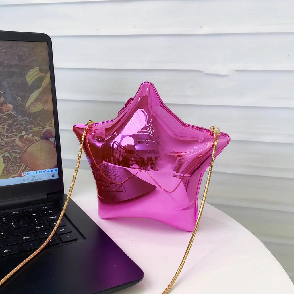 NEW silvery Star Women Bags Multicolor Chains Shoulder Bolsas Feminina Exquisite Portable Handbags Fashion Bolsos Mujer