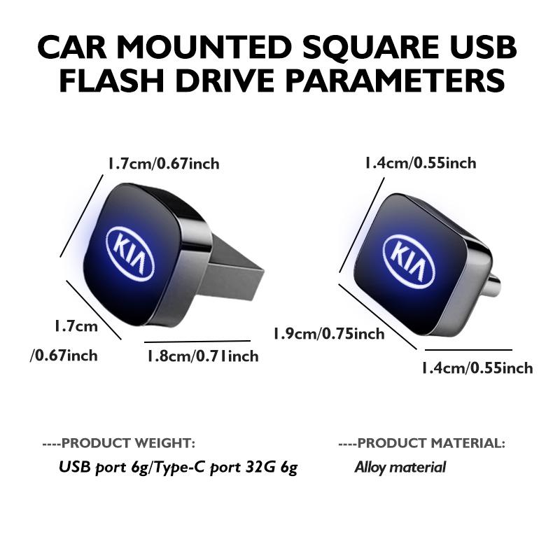 AAOJ1 For KIA Car Accessories USB/Type-c Flash Drives Mini Memory Stick Plug Rio K5 K2 Sportage Ceed Sorento Picanto Stinger Soul