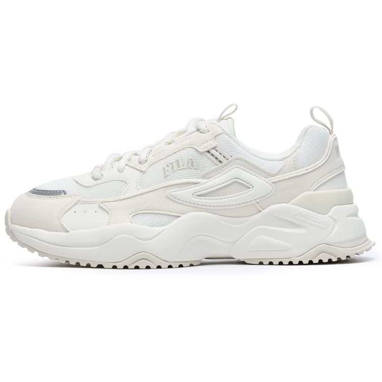 Fila Rayflide Fabric Synthetic Leather Comfortable Colorful Low-Top Lifestyle Casual Shoes Women Sneaker Tofu-White F12W242121FMT