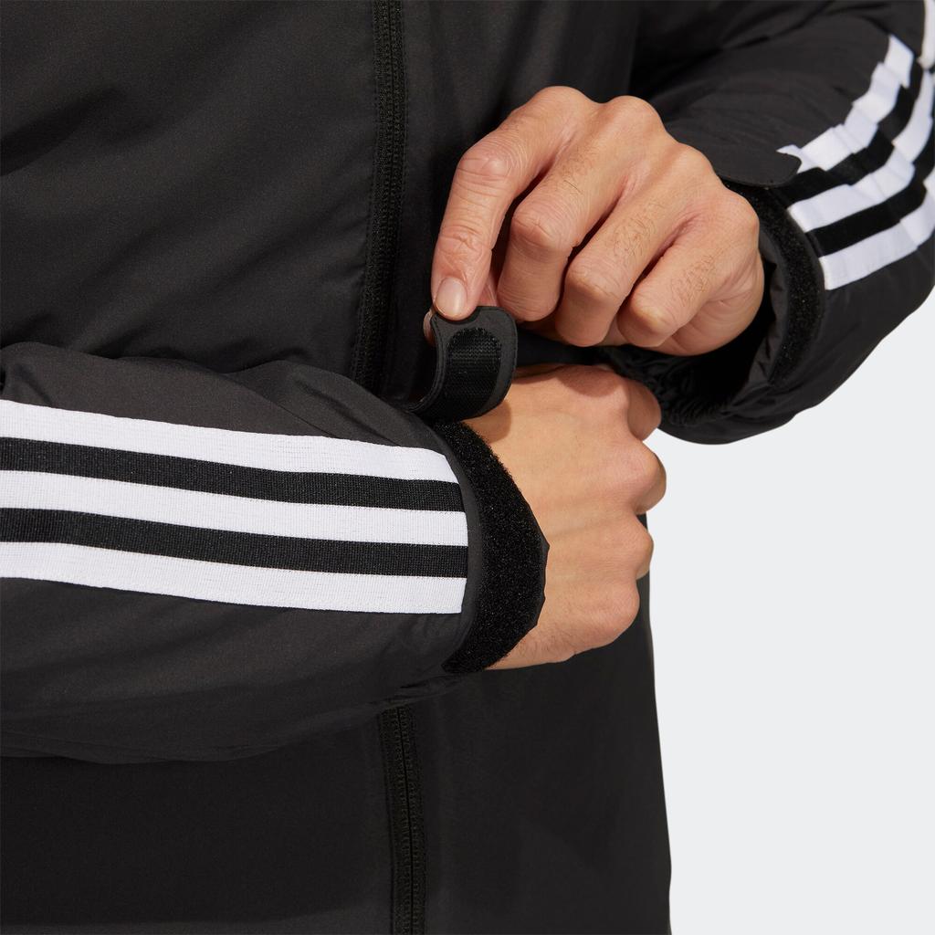 adidas Однотонная полосатая куртка с логотипом и капюшоном на молнии, мужская верхняя одежда, черный HN2123