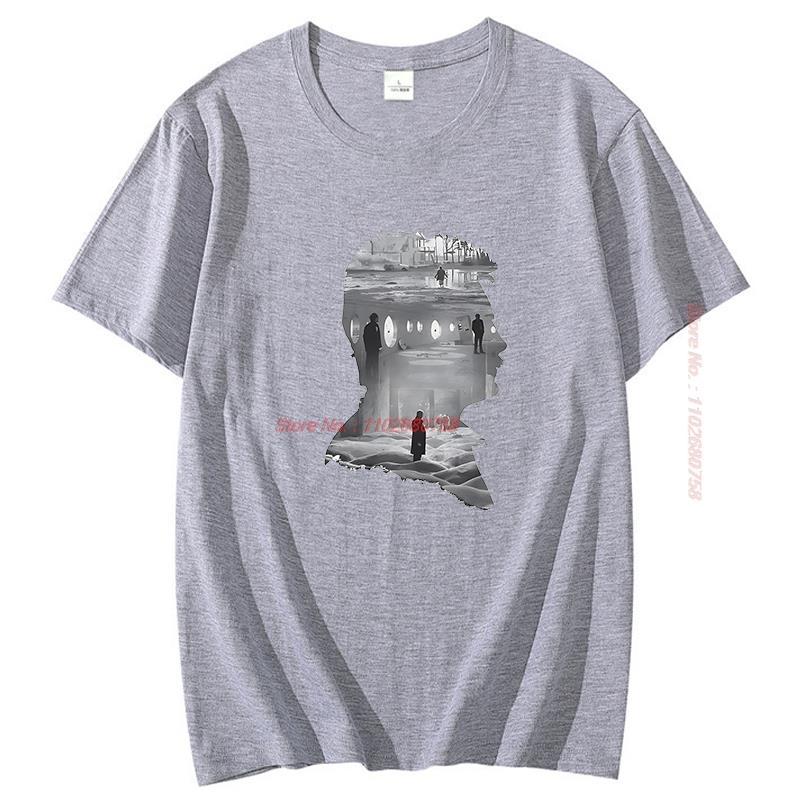 Stalker 1979 Film Cotton Tshirt Andrei Tarkovsky Silhouette Collage Elegant High Quality Short Sleeve Tshirt Unisexs Clothes