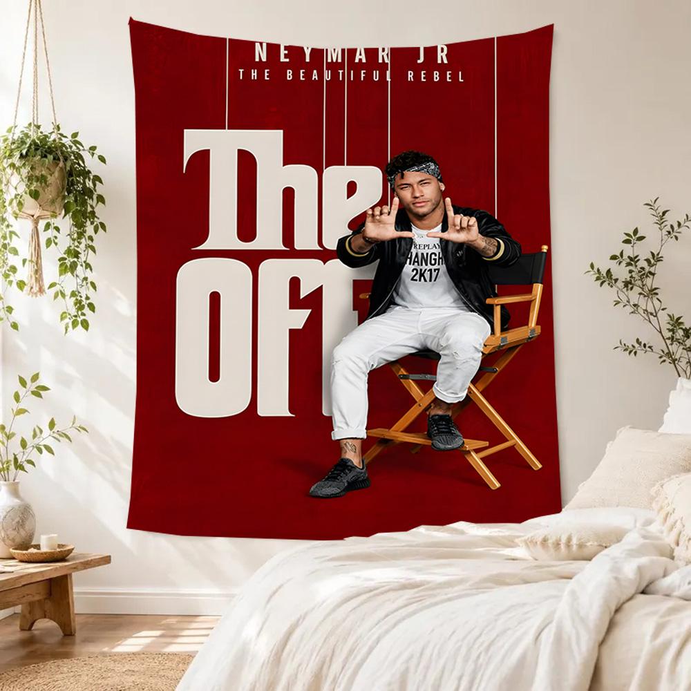 Abstract Neymar Portrait Vintage Tapestry Psychedelic Art Suitable for Bedroom Reading Corner Studio Wall Versatile Decor Vintage Wall Art