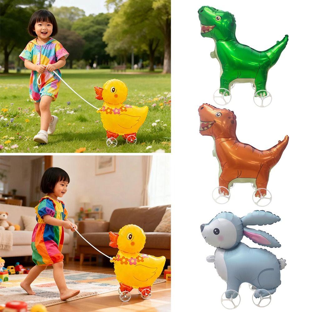 With Wheels Standing Foil Balloons Movable Design Foil Balloons With Wheel Kids Birthday Party