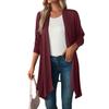 Spring Autumn Women's Cardigan Solid Color Long Sleeve Cardigan Coat Long Style Tops Female
