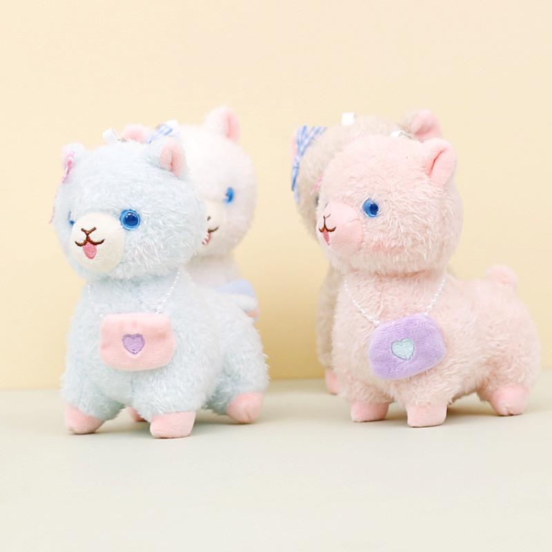 Charming Short Plush Alpaca Keychain Creative Bag Accessory Stuffed Toy