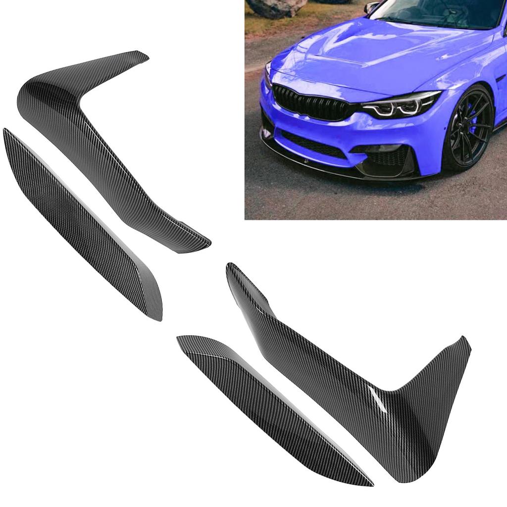 4Pcs Front Bumper Grille Fog Light Spoiler Set ABS Improve Sporty Appearance Front Bumper Splitter for F80 F82 F8 4