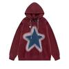 2024 весна и осень новая модная американская ретро куртка с принтом звезд и букв толстовка с капюшоном модная мужская свободная повседневная однотонная куртка