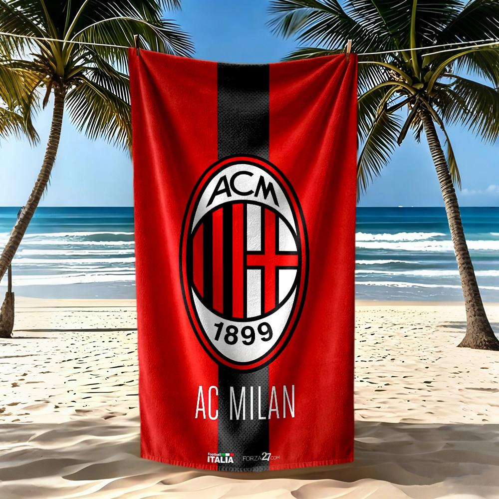 Ac Milan Beach Towel Super Soft Microfiber Quickdry Fabric Comfortable Lightweight Suitable For Swimming Gym Camping Yoga Vacation