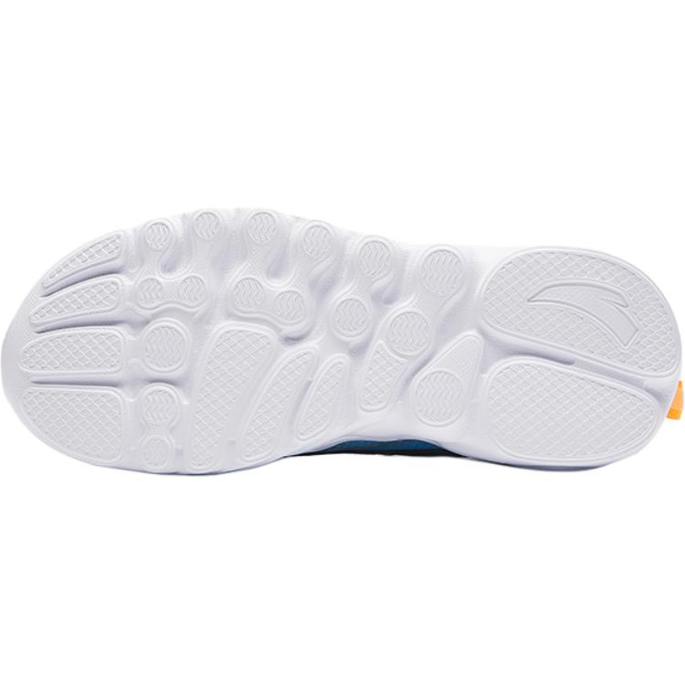 Anta Kids Synthetic Leather Comfortable Breathable Lightweight Shock Absorbing Low Top Running Shoes Kids Running Shoes Black Blue White A12435503-3