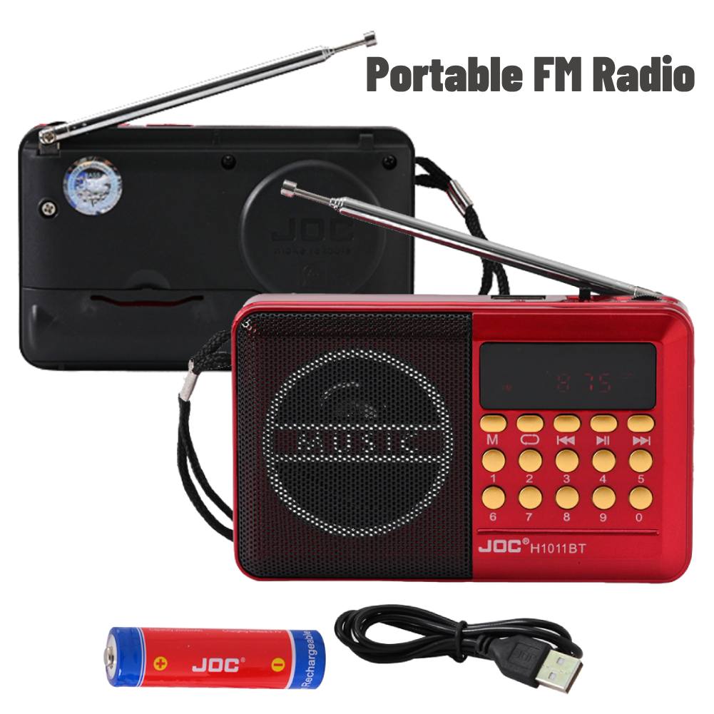 Портативное цифровое FM-радио Перезаряжаемый радиодинамик BT 5.4 со светодиодным дисплеем Карманное радио Подарки для пожилых людей