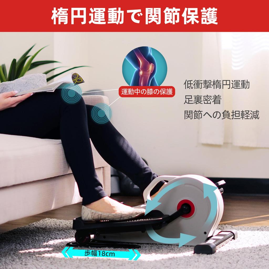 Sunny Health Fitness Elliptical Magnetic Under Desk Machine Foot Pedal Exercise Equipment White Assembled & SF-E3872