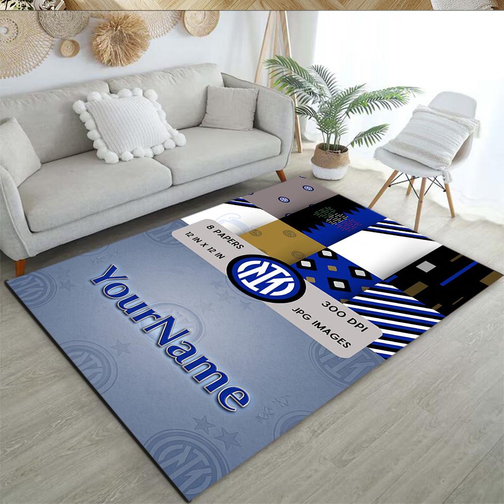 Inter Milan Customize Your Name Area Rug Design for Entryway Foyer Game Room Study room Antislip Carpet Decorate Offices Spiritual Gift
