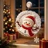Festive Window Decoration Christmas Suction Cup Light, Santa Claus Xmas Tree Decorative Lamp Snowman Glass Ornament, Holiday Party Acrylic Hanging