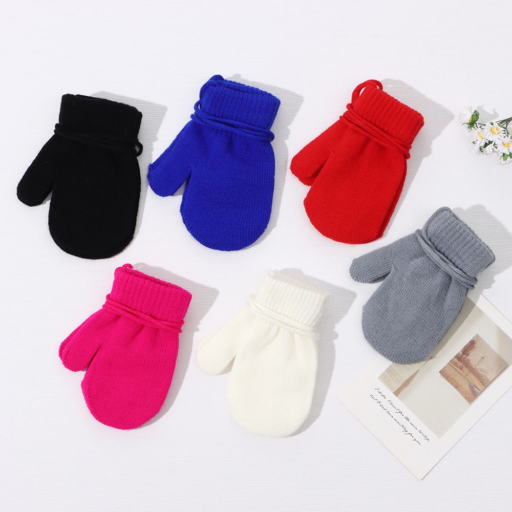 Winter Baby Boys Girls Anti-lost Thick Warm Kids Gloves Sports Gloves Knitted Mittens