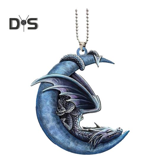 Butterfly Jesus Cross Hanging Ornament Moon American Flag Pendant Car Interior Decor for Auto Rear View Mirror Accessories Christmas Tree Charm