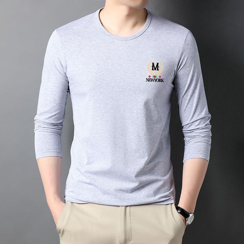 Модная мужская повседневная футболка с круглым вырезом и длинными рукавами на осень/зиму.