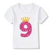 New Childrens Birthday Digital Cartoon Printed Summer GirlBoy Casual Comfortable Cotton Short sleeved Tshirt Top