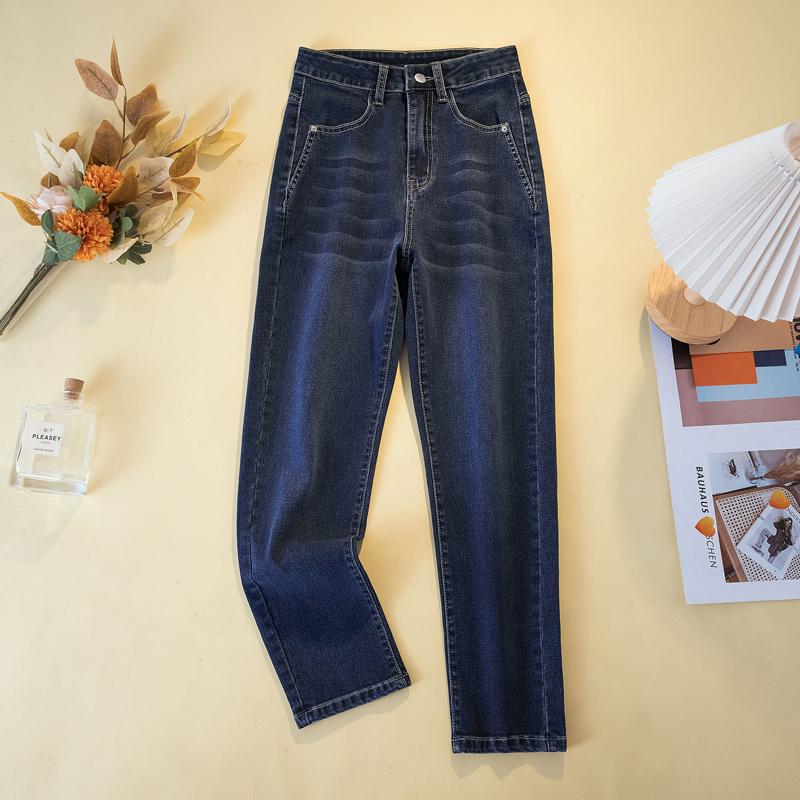 Dimanaf 2024 Джинсы Длинные Брюки Женские Эластичные Тонкие Осенние Винтажные Синие Черные Повседневные С Высокой Талией Базовые Женские Базовые Шоу Тонкие Брюки