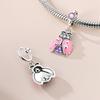 925 Silver Panda Pink Dolphin Pendant Charm Jewelry Fit  Bracelet Necklace Women DIY Gift
