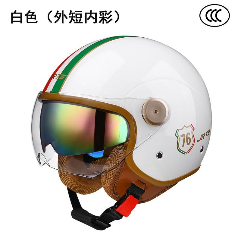 Open Face Motorcycle Helmet Men Women ABS Full Protection Dual Visor All Season Retro Style
