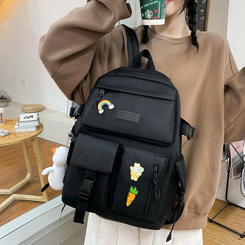 Академический стиль, школьный рюкзак для старшеклассников, женский рюкзак из четырех частей из холста