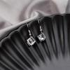 Korean Zircon Square Earrings: Fashionable, Fresh, Three-Dimensional Diamond-Inlaid Short Drop Studs