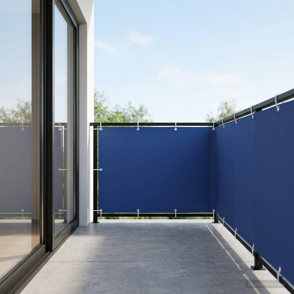 Balcony Privacy Screen 150 x 700 cm Fabric with PU Coating Blue