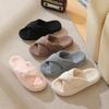 New Corduroy Cross Cotton Slippers Household Autumn Home Warm Indoor Adhesive Thick Bottom Cotton Mop