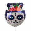 Day of the Dead Halloween Colorful Sugar Skull Party Balloons, Mexican Day of the Dead  Theme Birthday Skull Decoration
